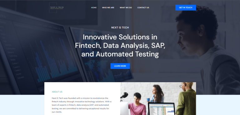 Next G Tech was founded with a mission to revolutionize the fintech industry through innovative technology solutions. With a team of experts in fintech, data analysis,SAP, and automated testing, we are committed to delivering exceptional results for our clients.